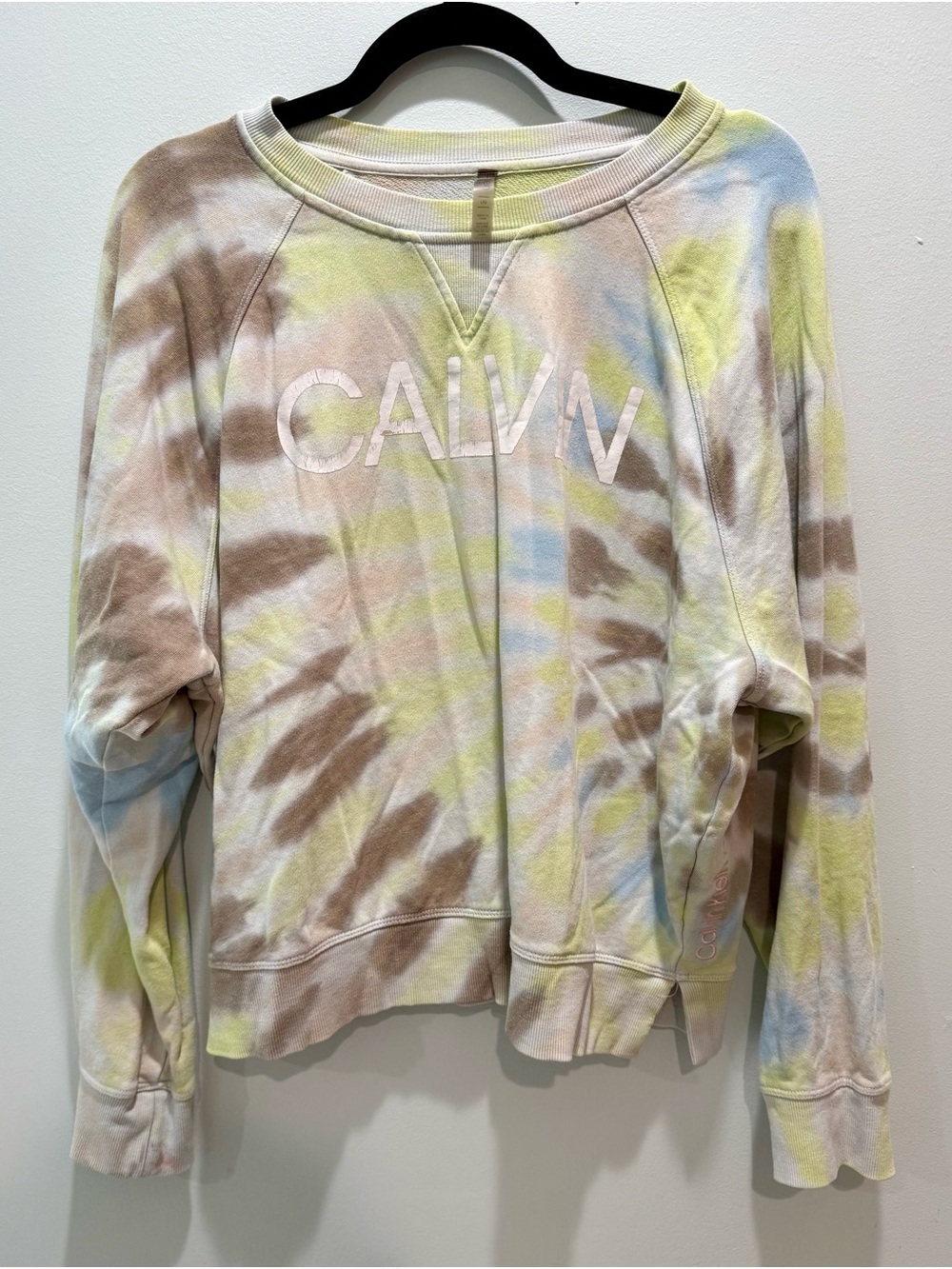 Calvin Klein Performance Tie Dye Logo Sweatshirt Large Pastel Pullover